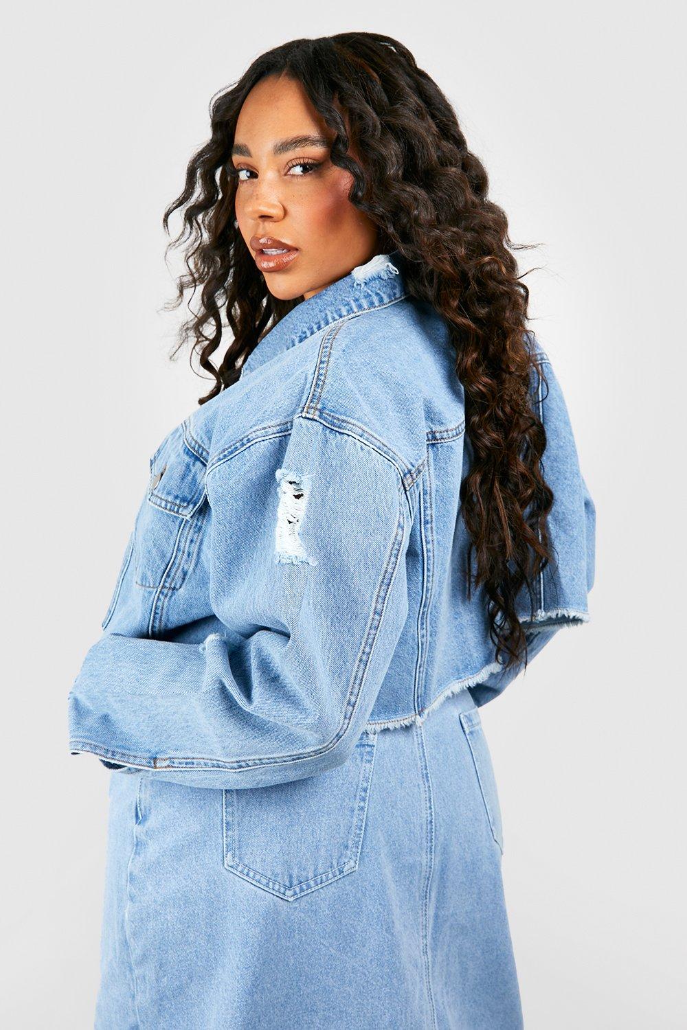 Boohoo plus size cheap denim jacket